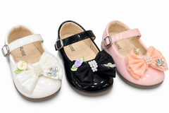 Girls Pearl Bow Shoes