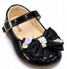 Girls Pearl Bow Shoes