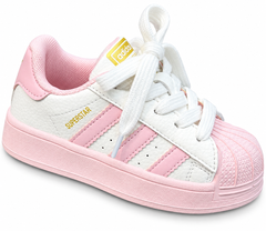 Girls Classic Pink Stripe Sneakers