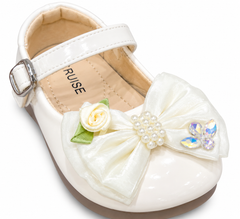 Girls Pearl Bow Shoes