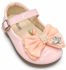 Girls Pearl Bow Shoes