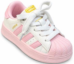 Girls Classic Pink Stripe Sneakers